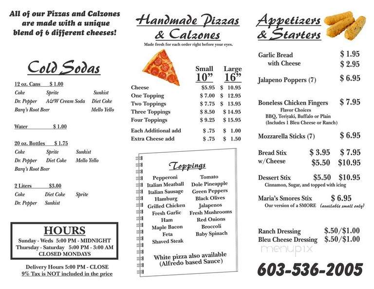 Keith's Pizzas and Calzones - Plymouth, NH