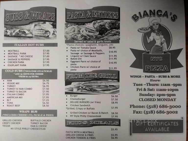 Biancas Pizza & Pasta - Hoosick Falls, NY