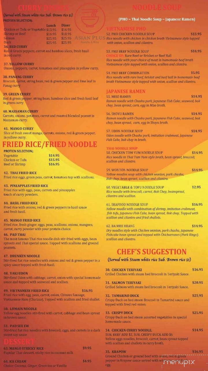 Asian Plus Noodle & Rice - Westford, MA